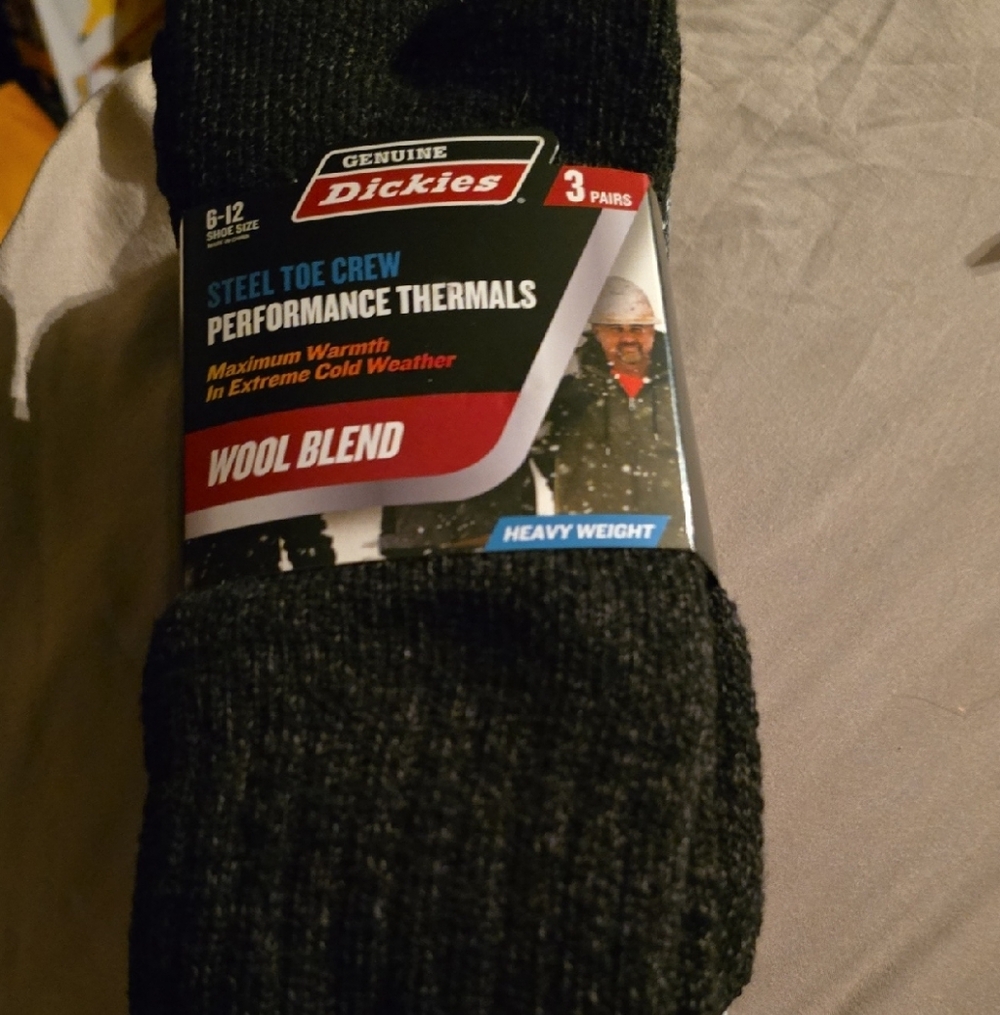 Dickies Black Wool Blend Performance Thermal Socks